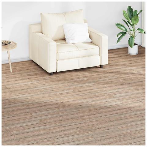 Tavole per Pavimenti 18 pcs Marrone Rovere 2,51 m² PVC - Foto 2