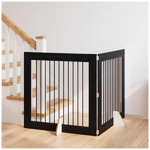 Cancello per cani con supporti 2 pcs Rovere Nero 100 x 100 cm - Foto 2