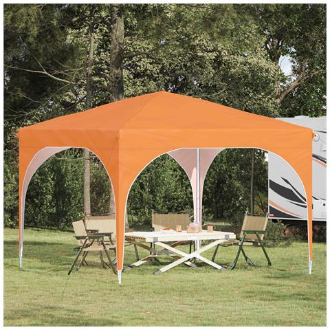 Tenda per feste a pop-up 290 x 290 x 245 cm Arancione - Foto 2