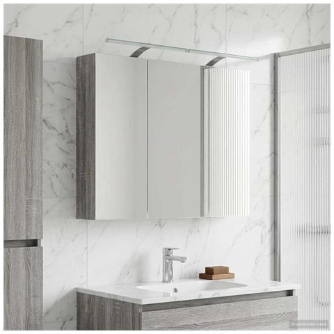 Mobiletto per specchio da bagno con lo scaffale Grigio Sonoma - Foto 2