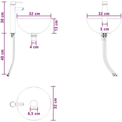 Mobile Lavabo da Parete Bianco Lucido 49,5 x 35 x 63 cm - Foto 9