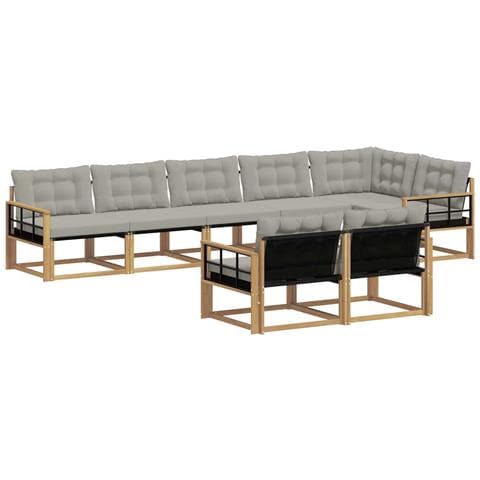 Set di divani da esterno 8 pcs Bianco e Grigio Chiaro - Foto 1