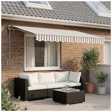 Tenda retrattile Grigio chiaro e bianco 350 x 250 cm - Foto 2