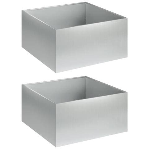 Vaso da giardino 2 pz Argento 60 x 60 x 30 cm Acciaio zincato - Foto 1
