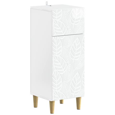 Mobiletto da Bagno DELFT Bianco Lucido 30 x 31 x 80 cm - Foto 1