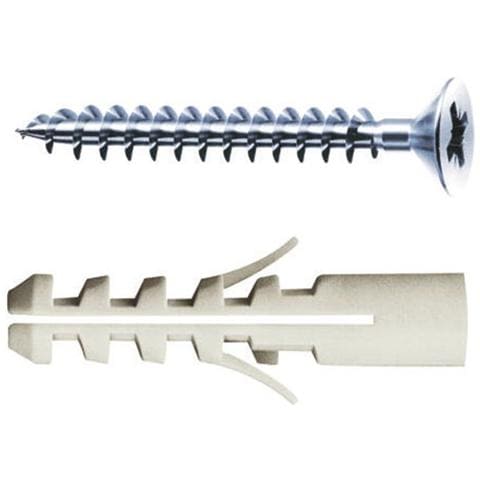 Tassello Tasselli in Nylon con Vite art. MV105 Ø x L. 8x40 mm 80Kg 100 Pz - Foto 1