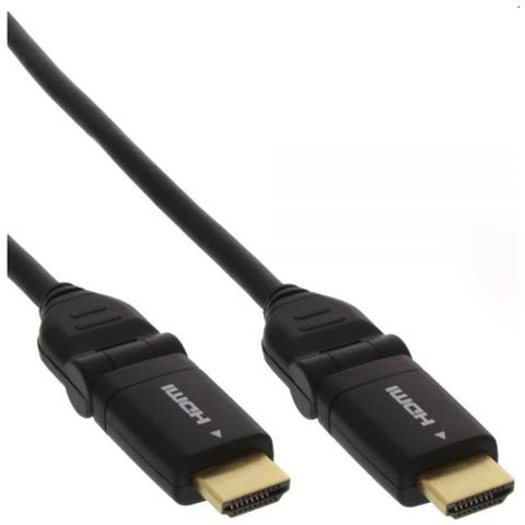 cavo hdmi high speed with ethernet, fullhd 1080p. , uhd 2.160p, type-a maschio / type-a maschio orientabile, pin dorati, ne - Foto 1