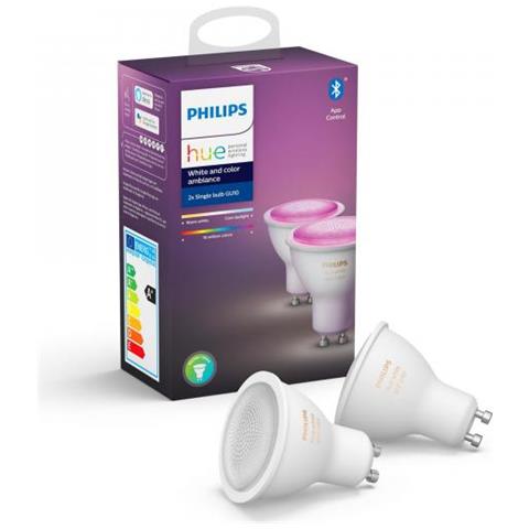 Hue White And Color Ambiance Gu10 Led Lampe Doppelpack 2x 5,7w Bluetooth - Foto 1