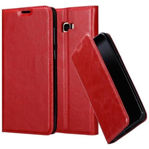 Custodia Compatibile Con Samsung Galaxy J4 Plus In Rosso Mela - Coperchio Protettiva Con Chiusura Magnetica, Funzione Stand E Tasca Per Le Carte - Foto 1