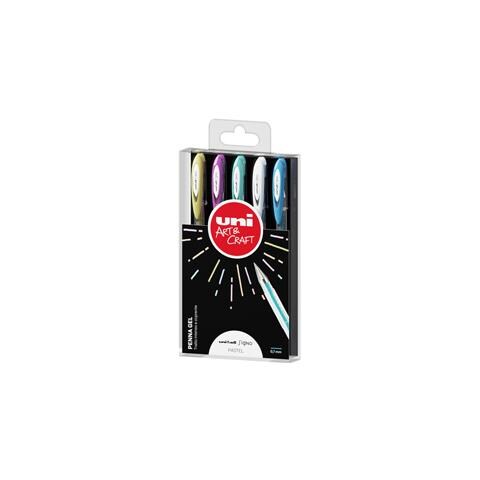 Astuccio 5 Penna Sfera Gel Uni-ball Signo 0,7mm Col. ass. Pastel - Foto 1