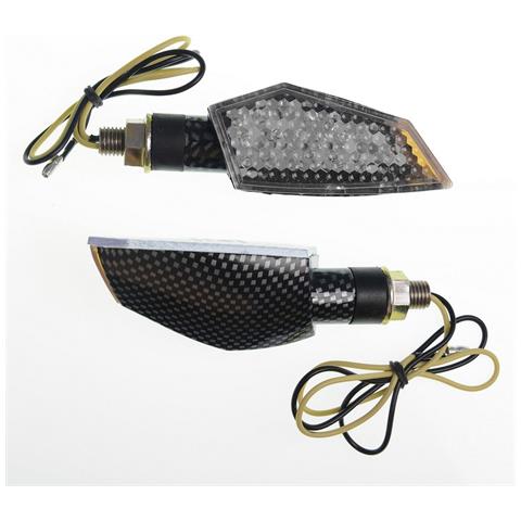 Coppia Frecce Moto Led Universali Indicatori Direzione Touring Naked Carbonio - Foto 1