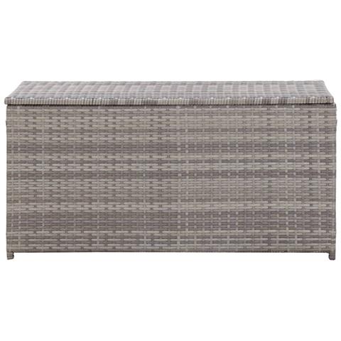 Baule da Giardino in Polyrattan 100x50x50 cm Grigio - Foto 2