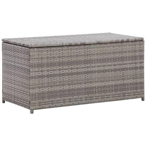 Baule da Giardino in Polyrattan 100x50x50 cm Grigio - Foto 1