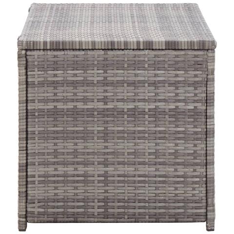 Baule da Giardino in Polyrattan 100x50x50 cm Grigio - Foto 9