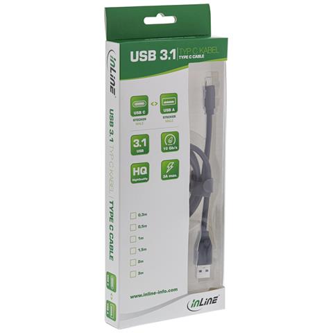 70pz. Cavo Bulk-Pack USB 3.2, da USB Type-C a A plug, nero, 1m - Foto 2