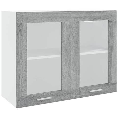 Pensile “Lyon” Grigio Sonoma 80x31x60 cm Vetro e - Foto 1