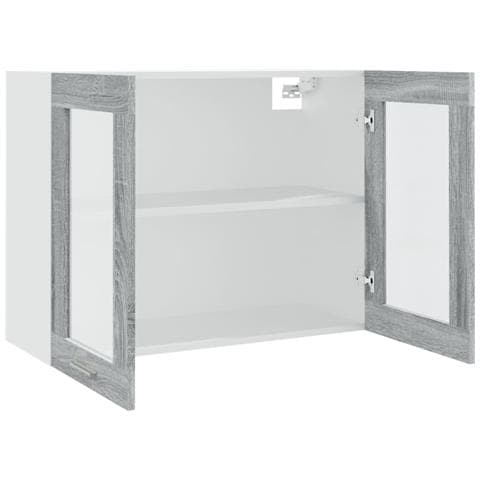 Pensile “Lyon” Grigio Sonoma 80x31x60 cm Vetro e - Foto 9