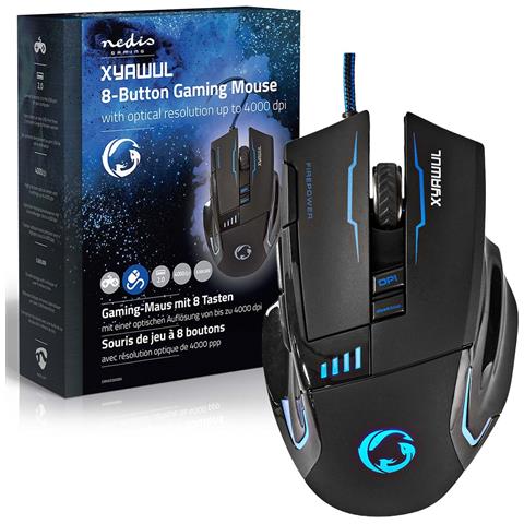 Mouse Gaming Cablato 8 Tasti Programmabili Led 4000 Dpi Nero - Foto 1