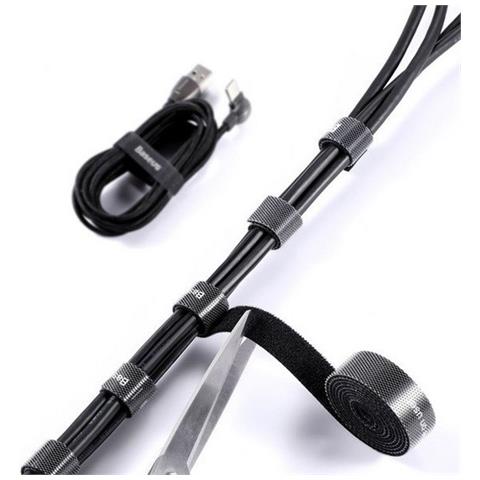 Nastro Organizza - Raggruppa - Ferma - Ordina Cavi Autoadesivo 1 Metro Nero - Foto 2