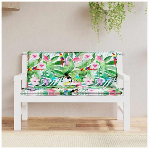 Cuscini Panca Da Giardino 2pz Multicolore 120x50x7cm In Tessuto - Foto 6