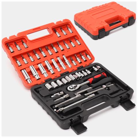 Valigetta Attrezzi 53 Pezzi Strumenti Riparazione Chiavi A Cricchetto Bricolage - Foto 1