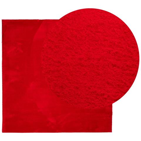 Tappeto A Pelo Corto Morbido E Lavabile Rosso 160x160 Cm - Foto 3