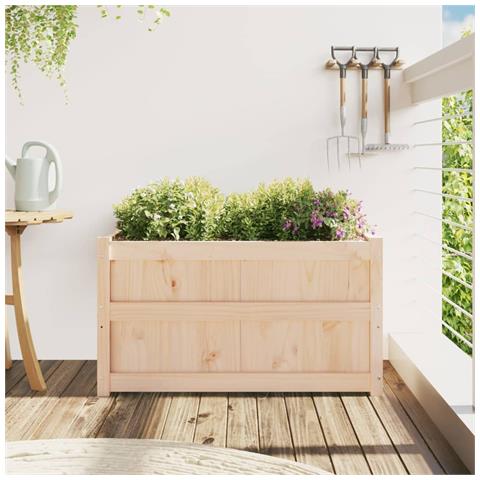 Fioriera Da Giardino 90x50x50 Cm In Legno Massello Di Pino - Foto 3