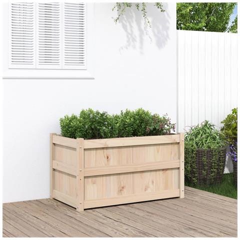 Fioriera Da Giardino 90x50x50 Cm In Legno Massello Di Pino - Foto 1