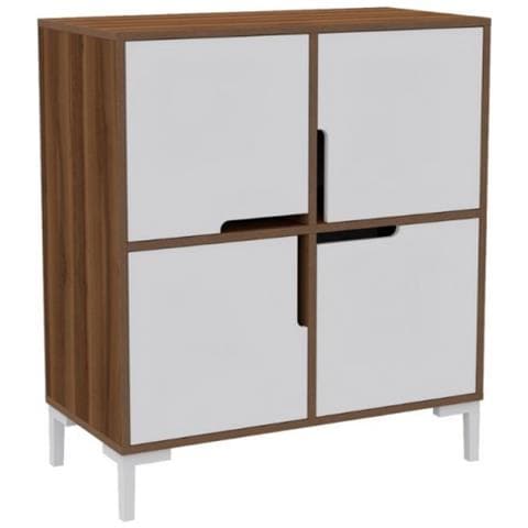 Scarpiera Wind Tower 4 Scomparti Colore Noce Bianco90x45x90h - Foto 1