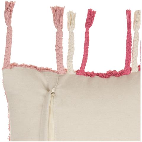 Cuscino Decorativo Bistorta Cotone 45 X 45 Cm Geometrico Trapuntato Rosa - Foto 6