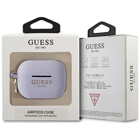 Indossa Guapsggeu Airpods Pro Custodia In Silicone Viola /viola Con Glitter. - Foto 4