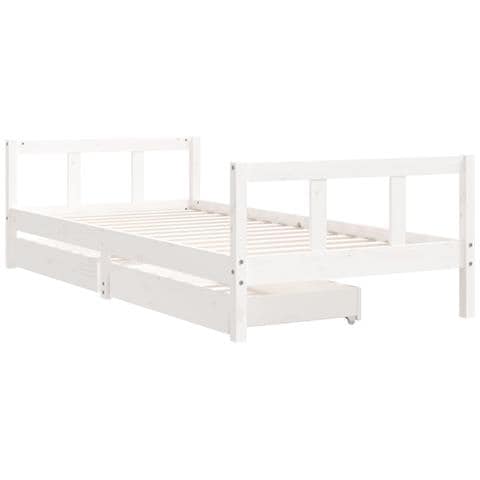 Giroletto Bambini Con Cassetti Bianco 90x200cm Massello Di Pino - Foto 3