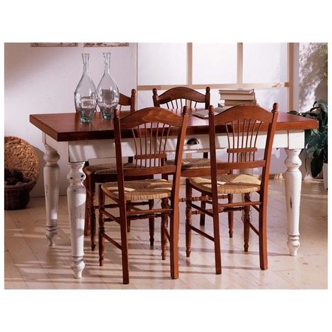 Tavolo Rettangolare 1 Cassetto Legno Shabby 160x90x80 - Foto 1
