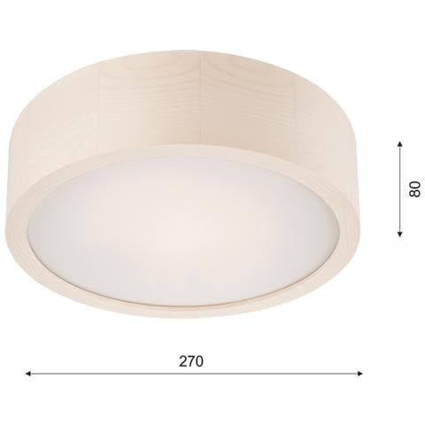 Lampada A Soffitto Eveline - Bianco - Legno, Vetro - 8x27x27 Cm - Foto 5