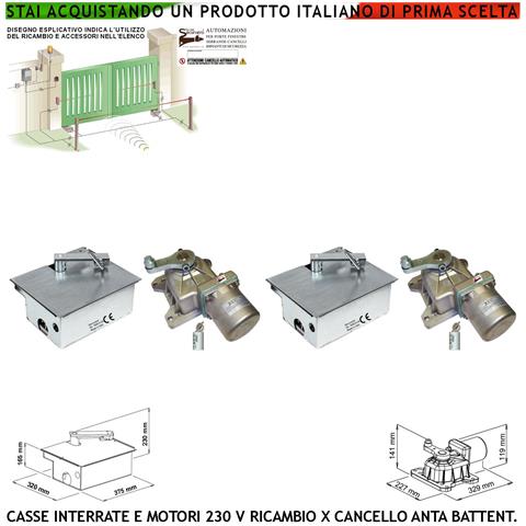 Kit Motori Under 230 V Con Casse Di Fondazione Autoportanti Possono Sostenere Ante Cancello Fino A 5 Q.li In Acciaio Z - Foto 1