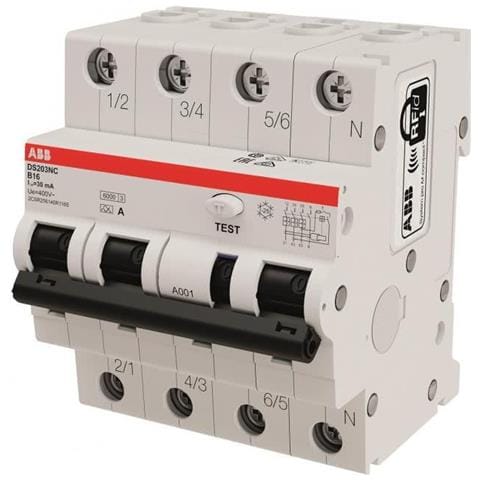 Fi /ls-schalter Ds203nca-b16/0,03 Ds203nca-b16/0,03 6ka, 3p+n, Typ A, B 1 (2csr256140r1165) - Foto 1
