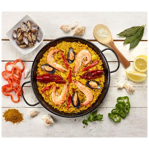 Briebe Levante Padella Per Paella Induzione 50 Cm Acciaio Smaltato, Paellera Per 14 Porzioni Nero - Foto 4