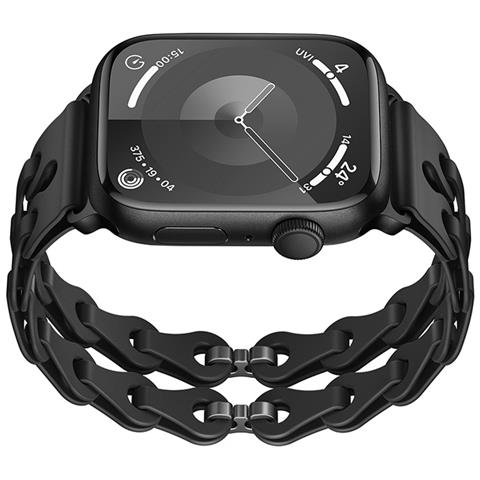 Cinturino Per Apple Watch Series 1-9 E Ultra In Silicone Black 22 Mm - Foto 2