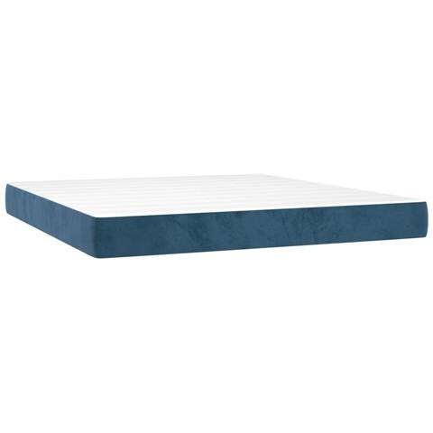 Letto a Molle con Materasso e LED Blu Scuro 180x200 cm - Foto 8