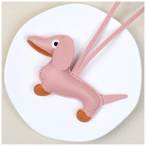 Portachiavi Con Ciondolo A Forma Di Bassotto Pink - Foto 3