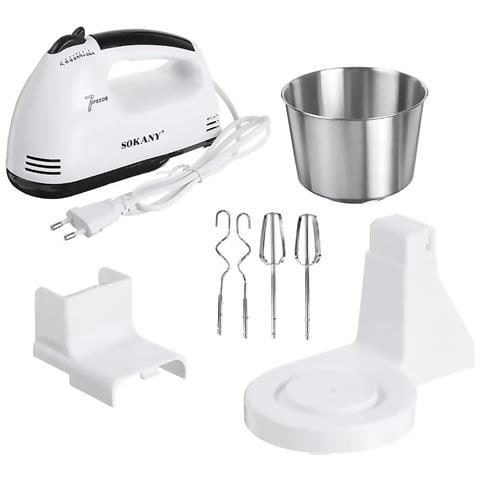 Impastatrice, Frullatore Elettrico Doppio Con 7 Velocità E Funzione Turbo. Con Supporto E Ciotola In Acciaio Inox Da 2l. - Foto 2