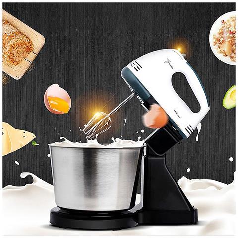 Impastatrice, Frullatore Elettrico Doppio Con 7 Velocità E Funzione Turbo. Con Supporto E Ciotola In Acciaio Inox Da 2l. - Foto 5