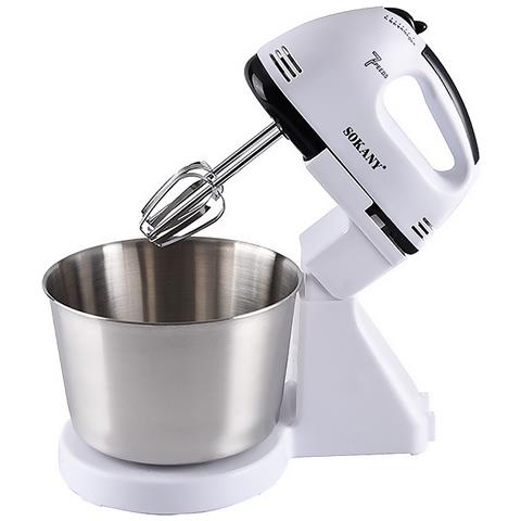 Impastatrice, Frullatore Elettrico Doppio Con 7 Velocità E Funzione Turbo. Con Supporto E Ciotola In Acciaio Inox Da 2l. - Foto 1