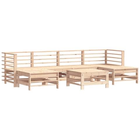 Set Divani Da Giardino 7 Pz Con Cuscini In Legno Massello - Foto 3