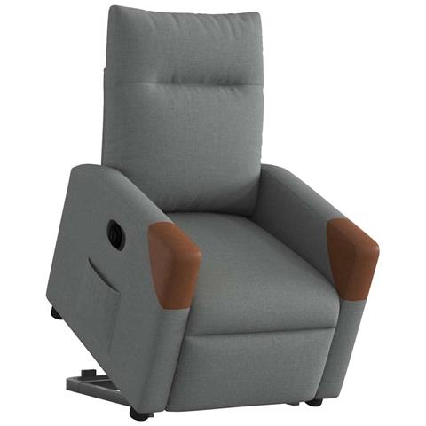 Poltrona Alzapersona Reclinabile Elettrica Grigio Scuro Tessuto - Foto 3
