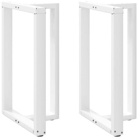 Gambe Tavolo Bar A Forma T 2 Pz Bianco 60x35x(90-91) Cm Acciaio - Foto 2
