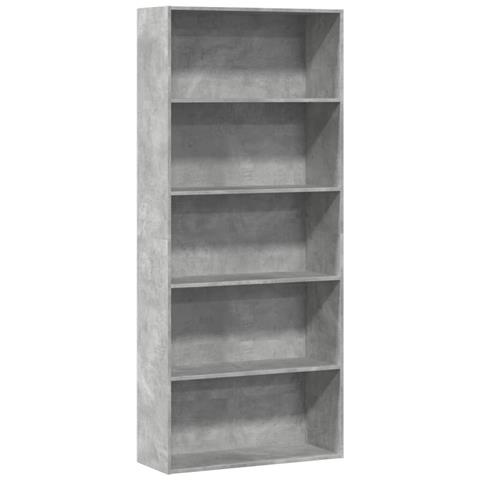 Libreria Grigio Cemento 80x30x189 Cm In Legno Multistrato - Foto 1