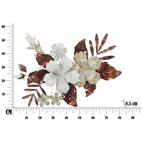 Decorazione In Metallo 3d Fiori 27 - Multicolore - Metallo - 83x8,5x55 Cm - Foto 6