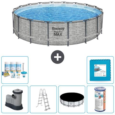 Piscina Fuori Terra - In Giro - 549x122 Cm - Grigio - Include Accessori Coordinati Cb30 - Foto 1