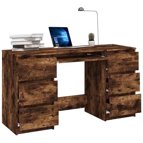 Lusso Casadino -  Scrivania Rovere Fumo 140x50x77 Cm In Legno Multistrato - Foto 2